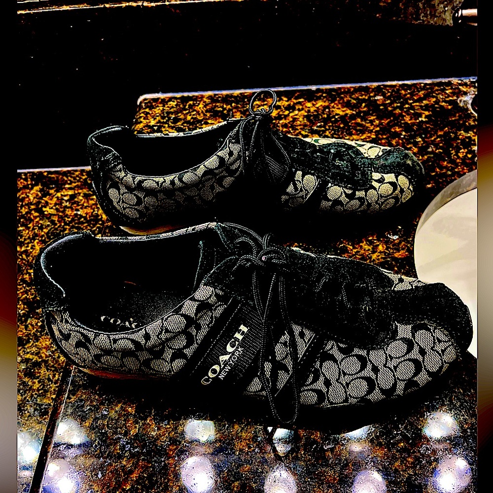 Coach lace up flats.